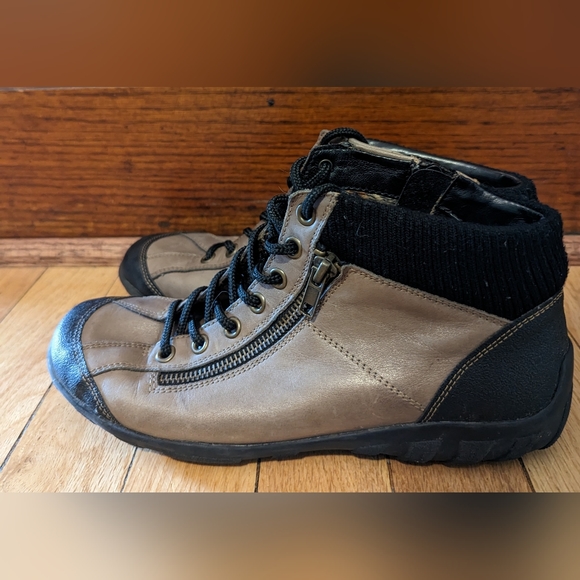 Remonte Zipper and Lace Sneakers, Size 37 (6), Brown and Black - Picture 2 of 7